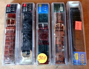 lot 301 image: NEW - GUESS WATCH BANDS 18mm - RETAIL $13.50 EACH (5X$)