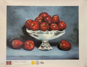 lot 55 image: EXCLUSIVE LIMITED EDITION 200250 GICLEE ITEM #9335 APPLES BY JEAN BARTLETT. MEASURES 24 X 18. HAS NEVER BEEN FRAMED. CHECK IT OUT