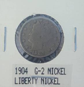 lot 5 image: 1904 G-2 LIBERTY NICKEL AS SHOWN.