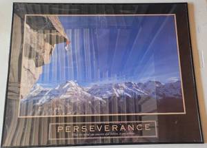 lot 34 image: PERSEVERANCE INSPIRATIONAL FRAME AS SHOWN. APPROX. 37.5 W x 25.5 H.