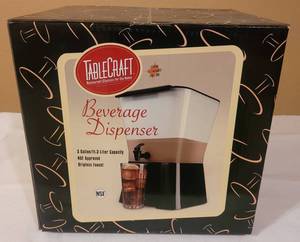 lot 38 image: TABLECRAFT 3 GALLON BEVERAGE DISPENSER IN STYLE AS SHOWN.