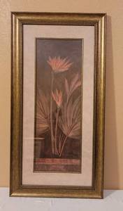 lot 76 image: LARGE 45.5 H x 23.5 W FRAMED WALL ART IN STYLE SHOWN.