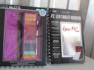 lot 80 image: Hue Palette eye color work shop NIB, XL Led Tablet Mirror NIB