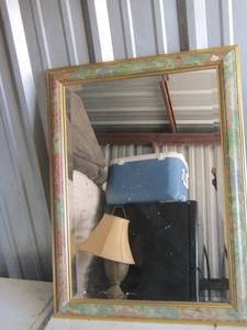 lot 144 image: 32 12 24 12 Flower framed wall mirror great condition