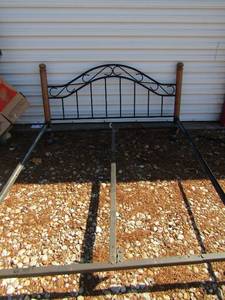 lot 155 image: Queen headboard plus metal queen frame
