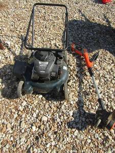 lot 163 image: Bolens push mower broken handle easy fix, Black and Decker electric weed eater
