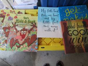 lot 168 image: Taz mania devil hide and seek adventure books , 3 1212 canvas paintings