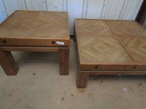 lot 31 image: 143939 Wooden coffee table with matching 202828 side table, both good condition