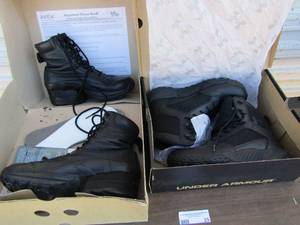 lot 25 image: Under armor womens boots black size 10, size 10 womens black boot used no brand, under armor are bran new