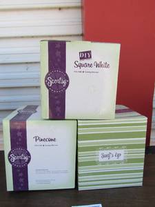 lot 44 image: Scentsy warmers NIB, Patina, Yukon, rustic star and hes alive qty 4 all new