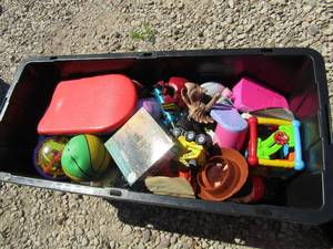 lot 232 image: blackyellow tote full of salacious toys