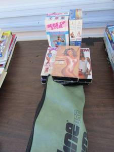 lot 247 image: vs. exercise tapes includes buns of steel, step aerobic, and also has a lifeline gym exerciser