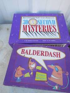lot 266 image: Balderdash game, 30 second mysteries game both used unknown if all pieces are available
