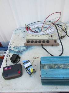 lot 282 image: whistler power inverter, mortise cylinder qty 2, tv rotating antenna power supply