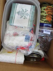 lot 34 image: PICNIC items, napkins, plastic bowls, drink picks coasters