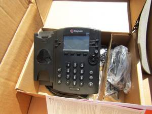 lot 38 image: Poly com home phone with 2 sonny speakers