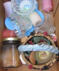 lot 48 image: Body sprays, candle holders and candles