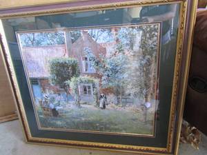 lot 55 image: S. Moisture framed photo of farm house and farmers, 3539 12