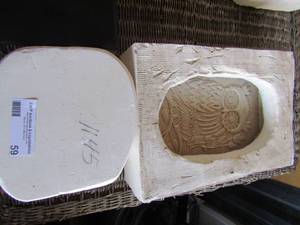 lot 59 image: cut out bunny ceramic mold , owl on a tree ceramic mold