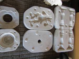 lot 76 image: ceramic mold lot includes a dock holiday, clown toothed brush holder and 2 candle sticks