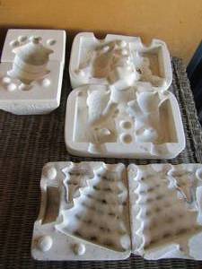lot 78 image: Ceramic molds of a Christmas tree, owl, lone star lid
