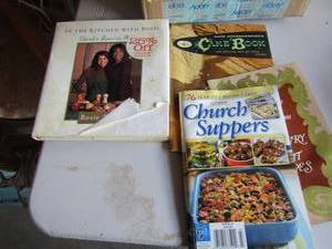 lot 92 image: small box of cook books, microwave foods, better homes cook books