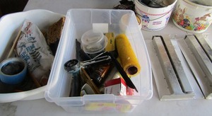 lot 134 image: 2 new wall mounts for hanging towels, misc. locks, house hold hardware and more,