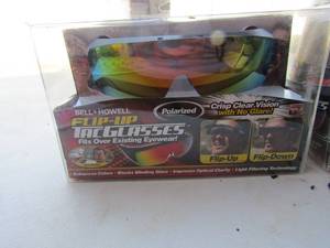 lot 13 image: new flip up tac glasses, fits over exsisting eye ware qty 2 NIB