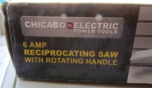 lot 1 image: New chicago electric 6 amp reciprocating saw, blades not included, part # 65570