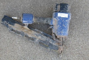 lot 157 image: Blue air nail gun very large