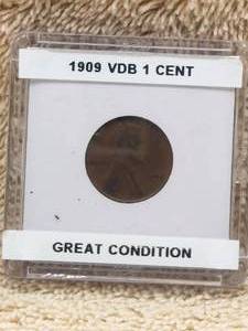 lot 33 image: 1909 VDB 1 Cent piece -in capsule case
