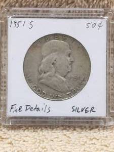 lot 29 image: 1951-S - Silver Franklin Half Dollar
