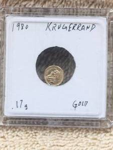 lot 21 image: 1980 Krugerrand .17g Gold coin