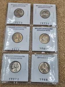lot 79 image: Brilliant uncirculated Jefferson Nickels -