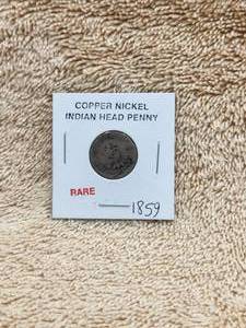 lot 129 image: Rare 1859 Copper Nickel Indian Head Penny