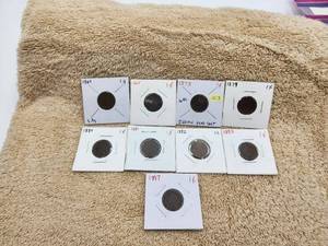 lot 141 image: Selection of 9 Indian Head Pennies
