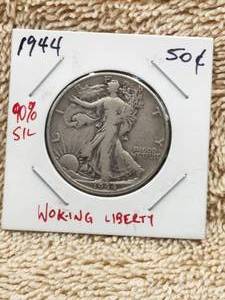 lot 145 image: 1944 Walking Liberty Silver Half Dollar