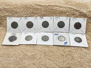 lot 171 image: Selection of 10 Liberty Head V-Nickels