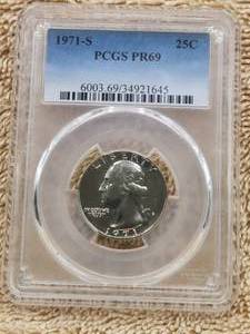 lot 173 image: 1971-S graded Washington quarter