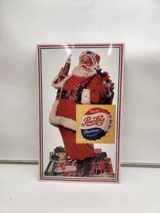 lot 8 image: Vintage Metal Pepsi Cola - Santa Claus advertisement sign - 10 by 16
