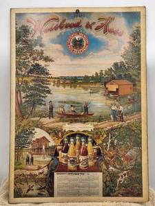 lot 22 image: Vintage Weisbrod & Hess oriental brewery advertisement-Calander piece from 1903