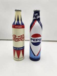 lot 80 image: Selection of 2 metal Pepsi bottles - unopened
