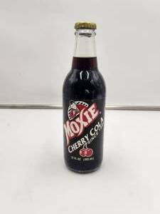 lot 82 image: Vintage Moxie Cherry Cola unopened bottle