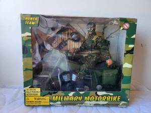 lot 89 image: Vintage GI Joe military motorbike in box