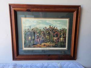 lot 137 image: Framed and matted print of The Highland Clans - 21x34