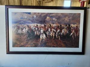 lot 138 image: Framed and matted - Scotland Forever print - needs new glass - 23x38