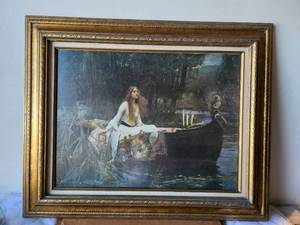 lot 172 image: Framed The Lady of Shallot artwork - 26by32