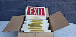 lot 33 image: Lot of 9 Isolite EXIT sign w Tritium, No Power Needed