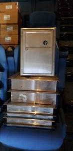 lot 42 image: Lot of 5 Stainless Bathroom Recpticle Bins