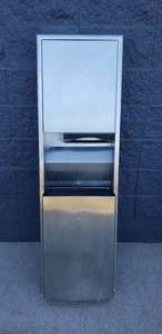 lot 51 image: Stainless Recessed Bathroom Paper Towel Dispenser & Trash Can, Approx 6 Tall